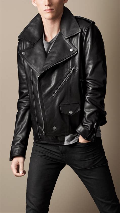 burberry brit leather biker jacket mens|burberry brit anorak jacket.